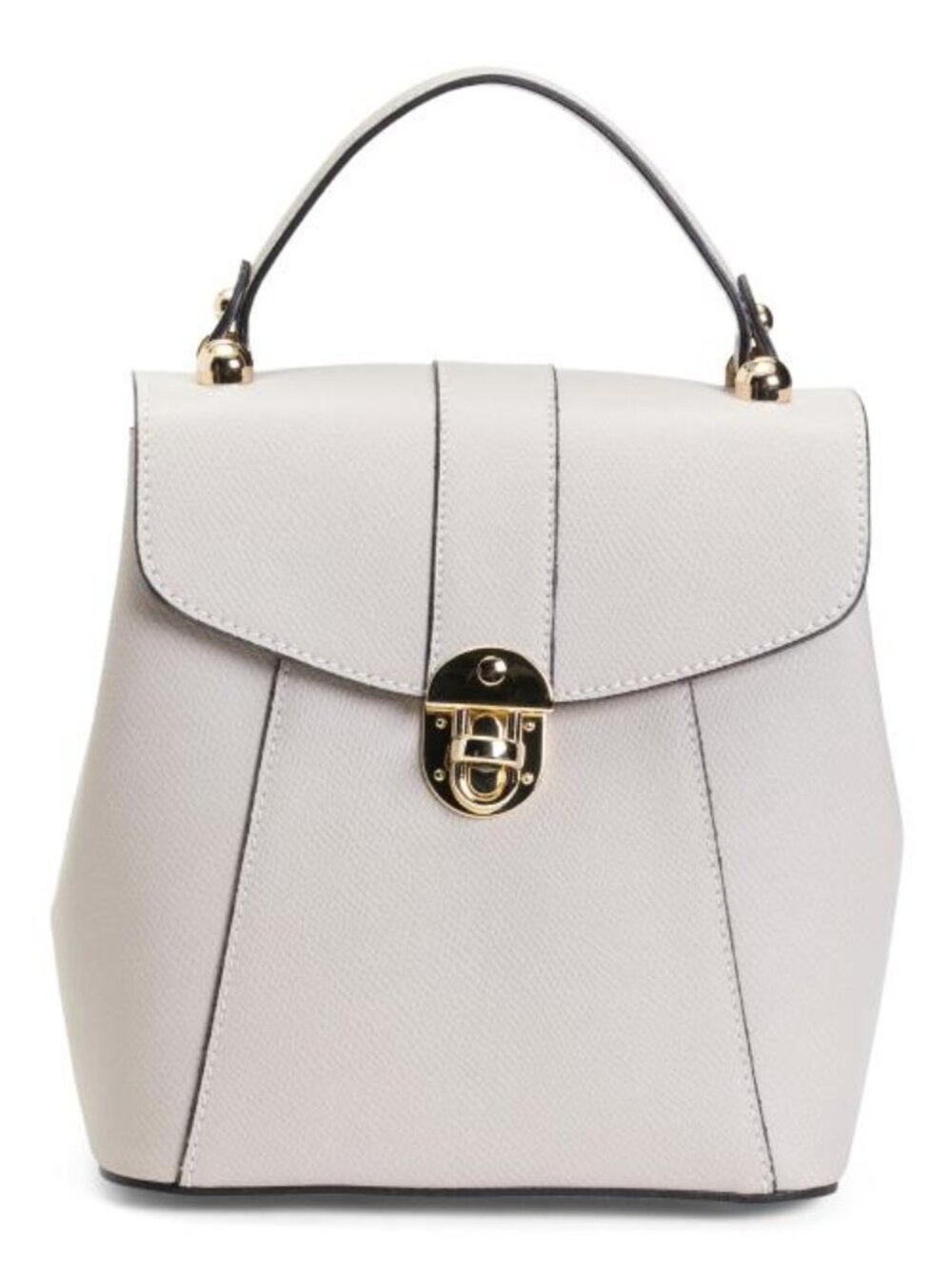 CHEVAL Made In Italy Leather Convertible Backpack With Gold Hardware